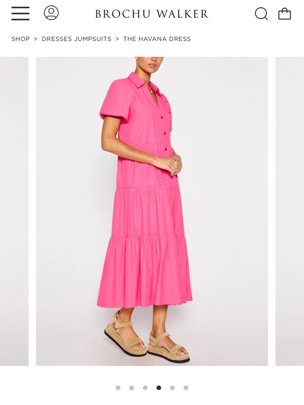 Brochu Walker Hot Pink Tiered Maxi Dress - Picture 4 of 6